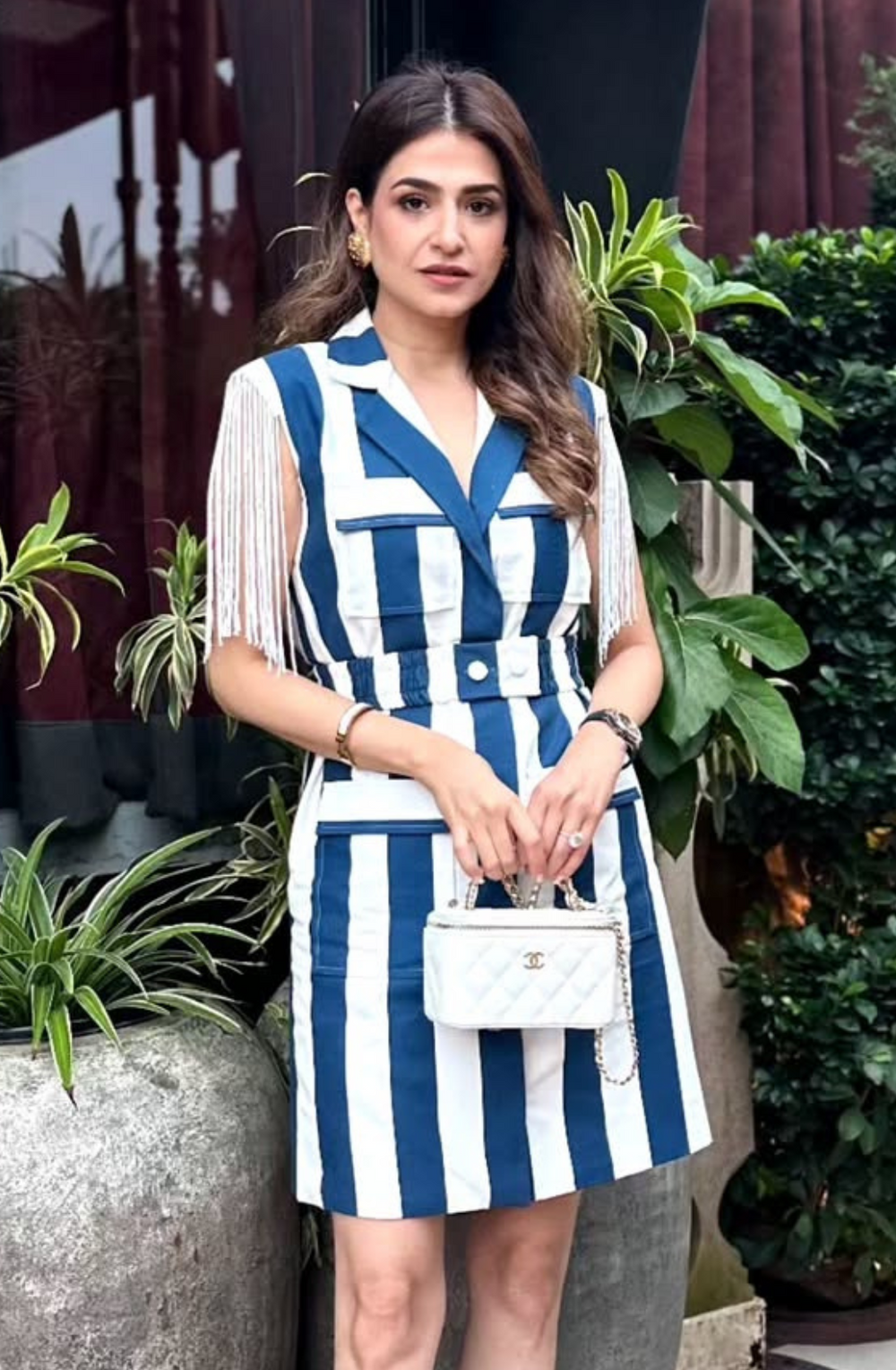 denim striped dress Stripe With Fringes – Ombrello Clothing QTY:635 Size:20W-HEM UP and the midi length Lipstick for Black Dress: