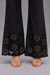 Black Floral Cutwork Co Ord Set