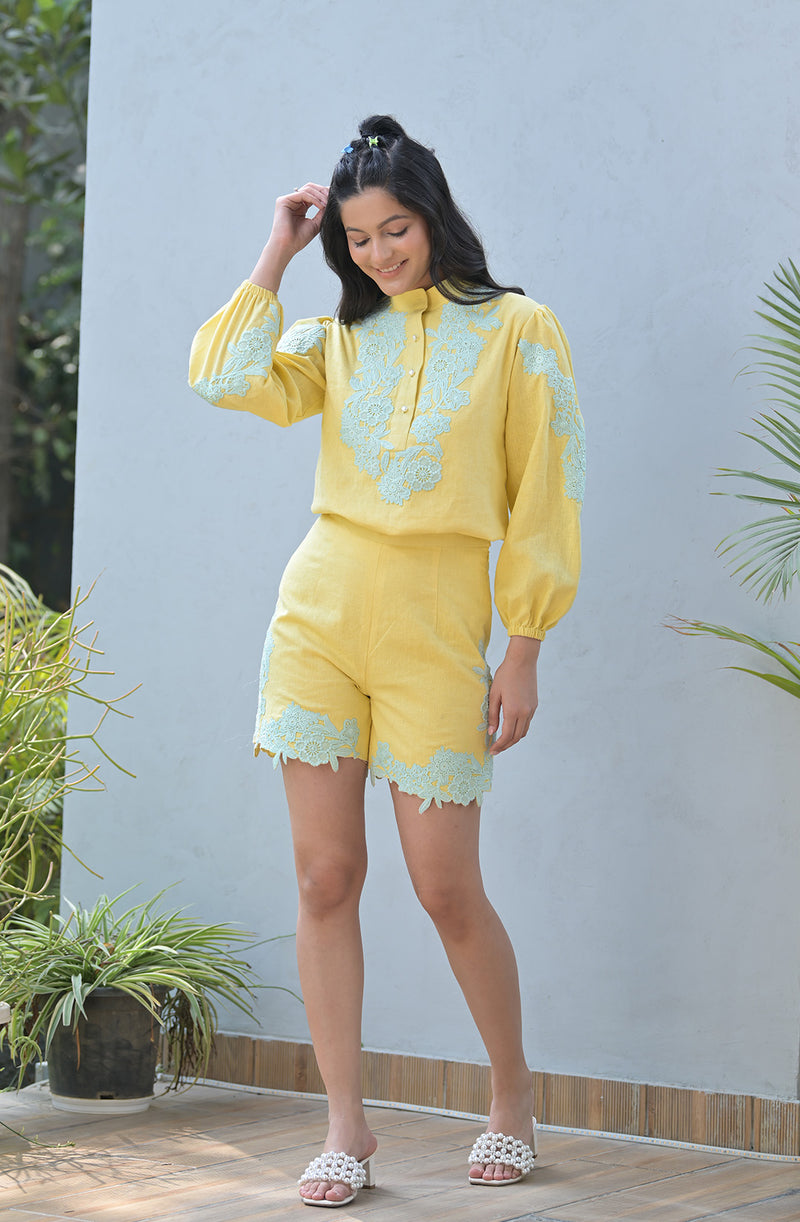 Buttercup Yellow Shorts Set