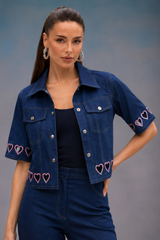 Blue Heart Cutwork Co Ord Set