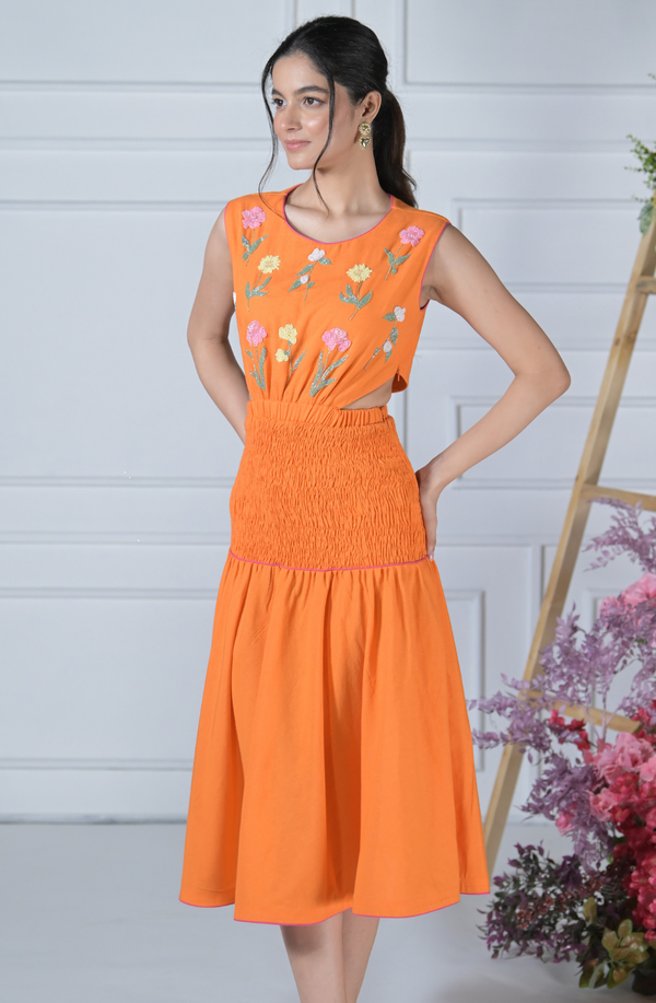Dark Orange Maxi Dress