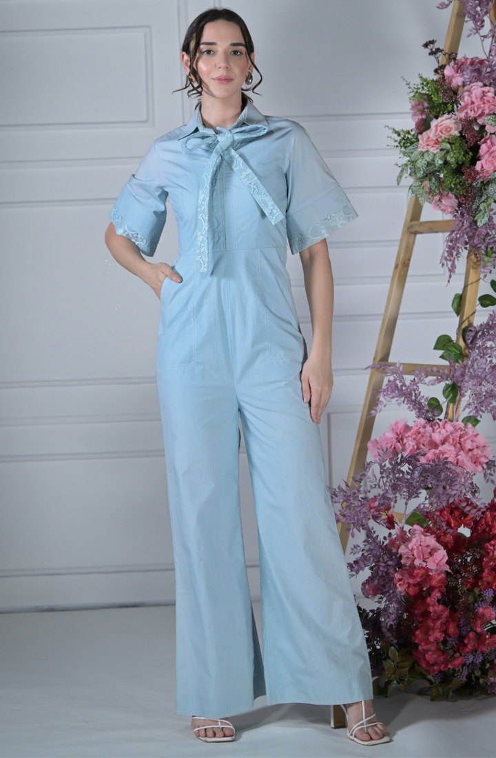 Blue Cotton Jumpsuit