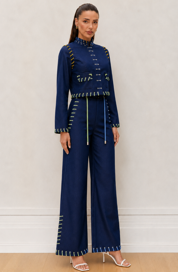 Navy Blue Cord Detail Set