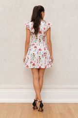 White Floral Embroidered Dress