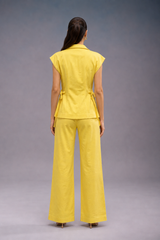 Yellow & White Embroidered Co Ord Set