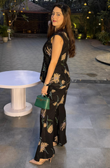 Aaina Khanna in Black Floral Denim Co Ord Set