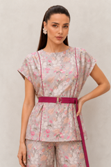 Royal Beige Embroidered Co Ord Set