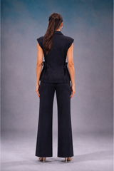 Electric Blue & Black Embroidered Co Ord Set
