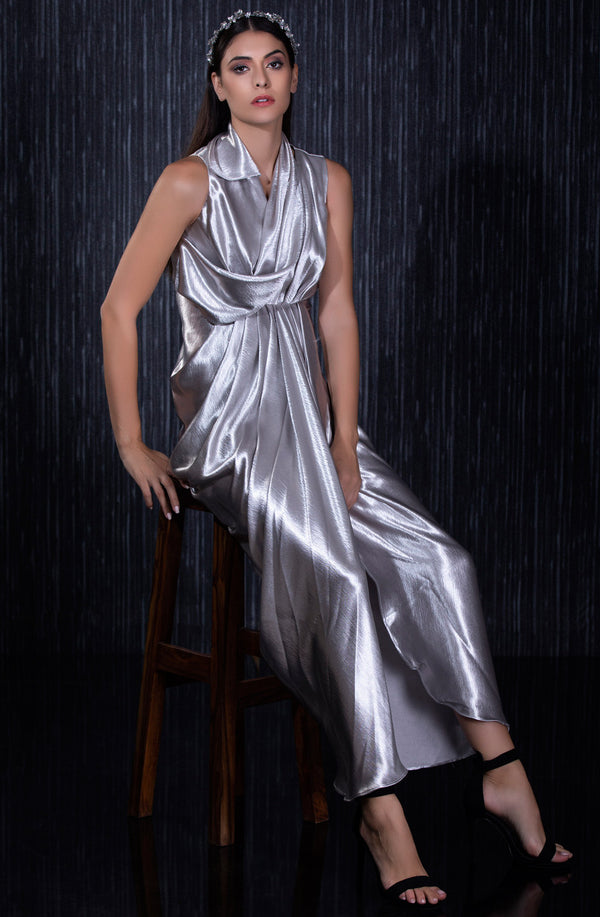 Silver Drape Gown