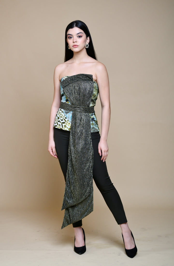 Strapless Long Bow Top
