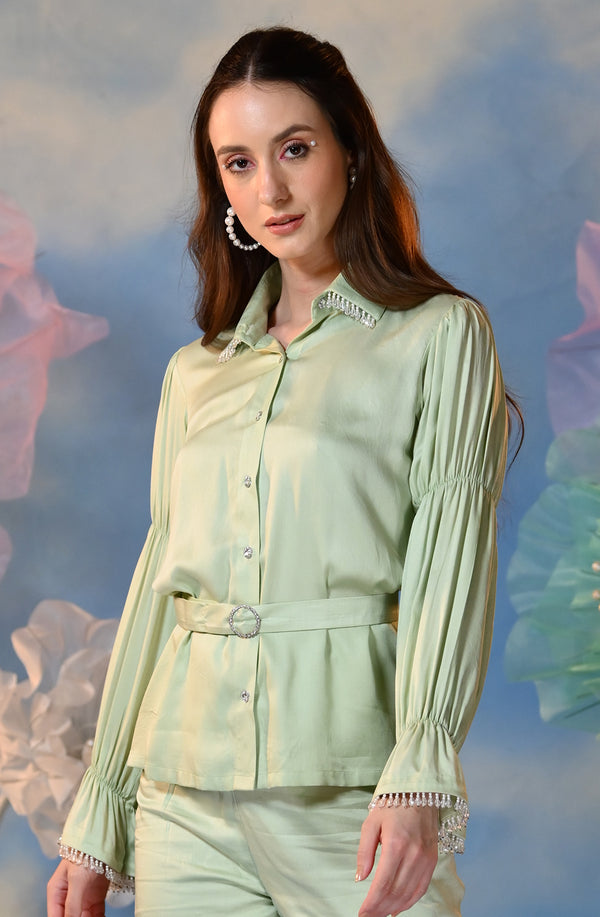 Lily Green Shirt With Belt