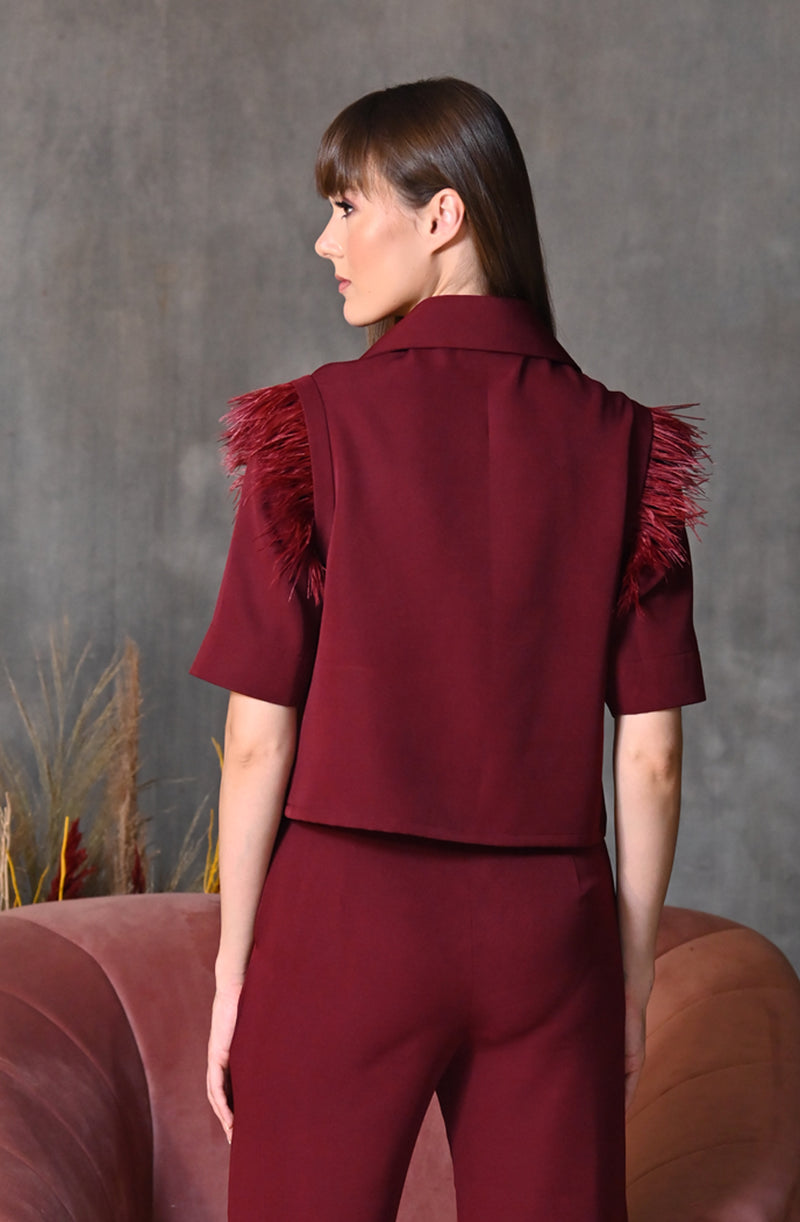 Brick Red Feather Shirt