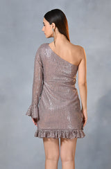 Light Lilac Sequin Drape Dress
