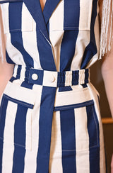 Stripe Denim Dress With Fringes