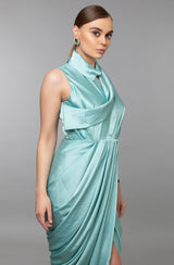 Cowl Neck Drape Dress