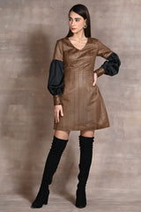 Brown Suede Dress