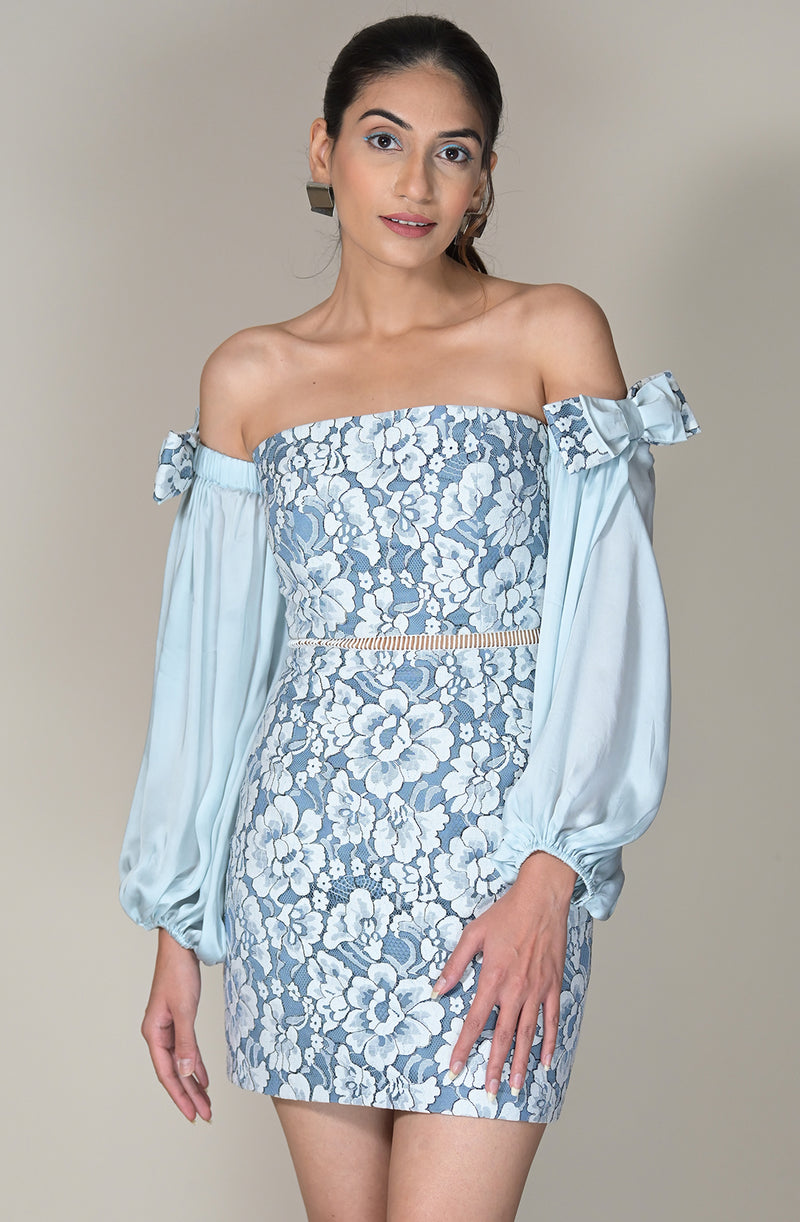 Powder Blue Lace Dress