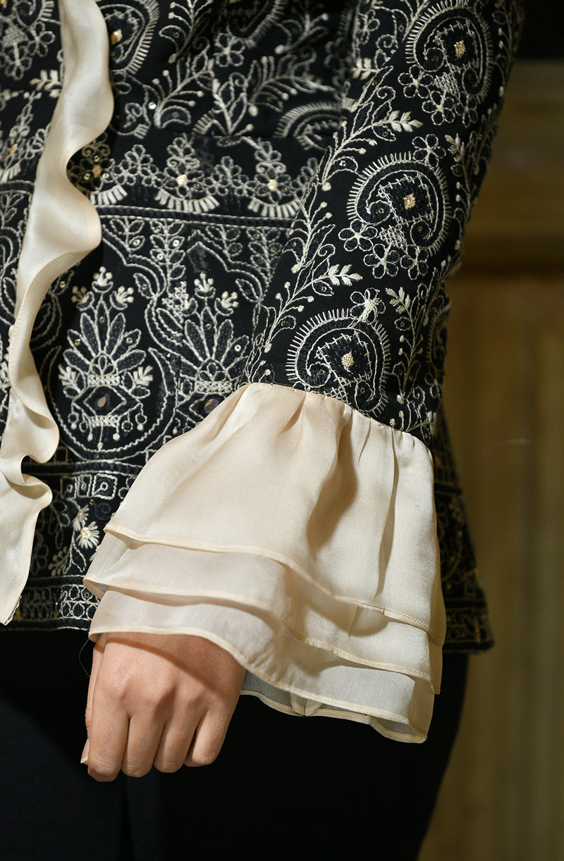 Embroidered Frill Jacket